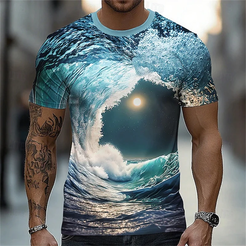 Bussola Vela Stampa 3D Donna Uomo T-Shirt Estate Manica Corta Pullover