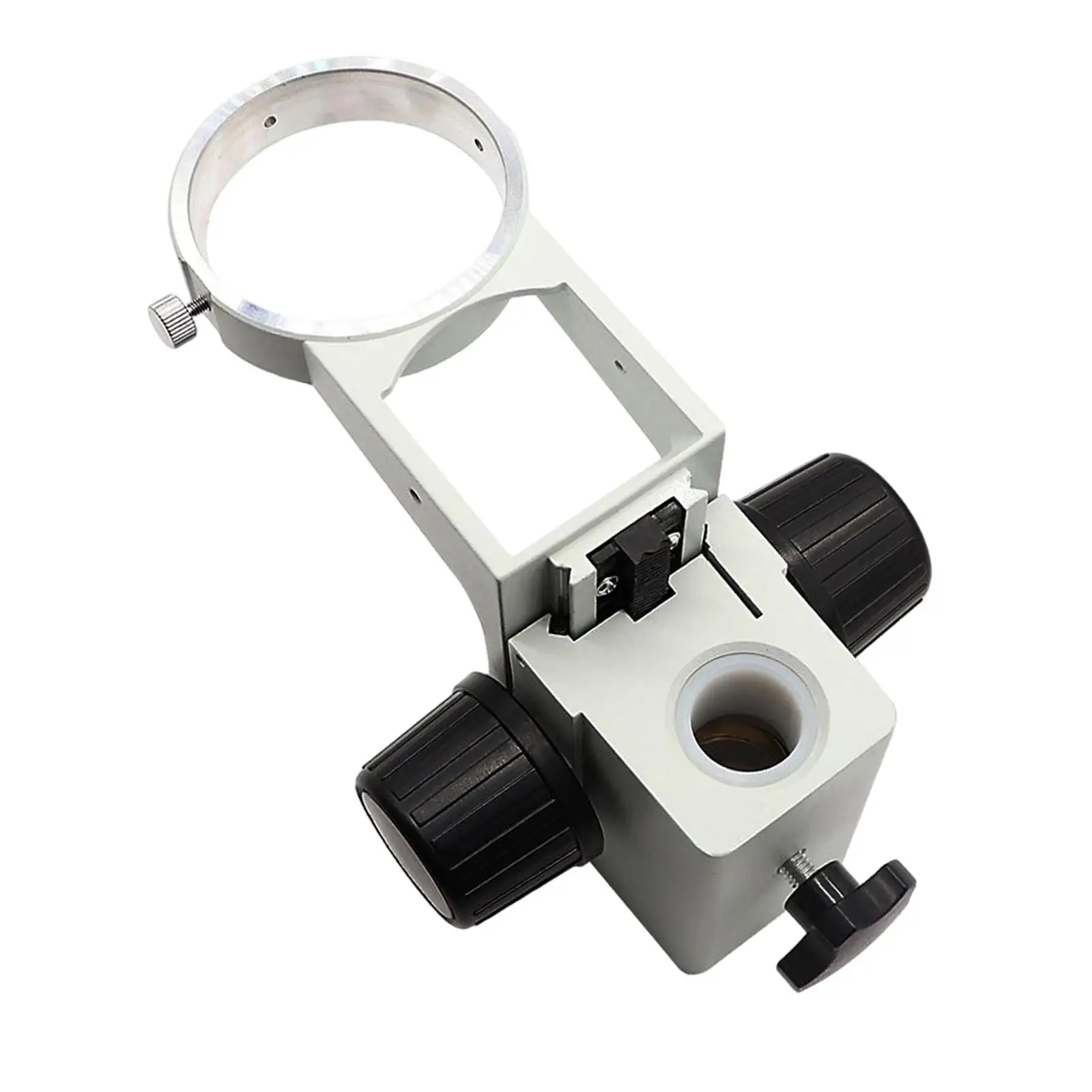 

Microscope Focusing Bracket Stable 25mm Column Hole Diameter Manual Fixing Screw Lens Hole Diameter 76mm Professional Arm Holder