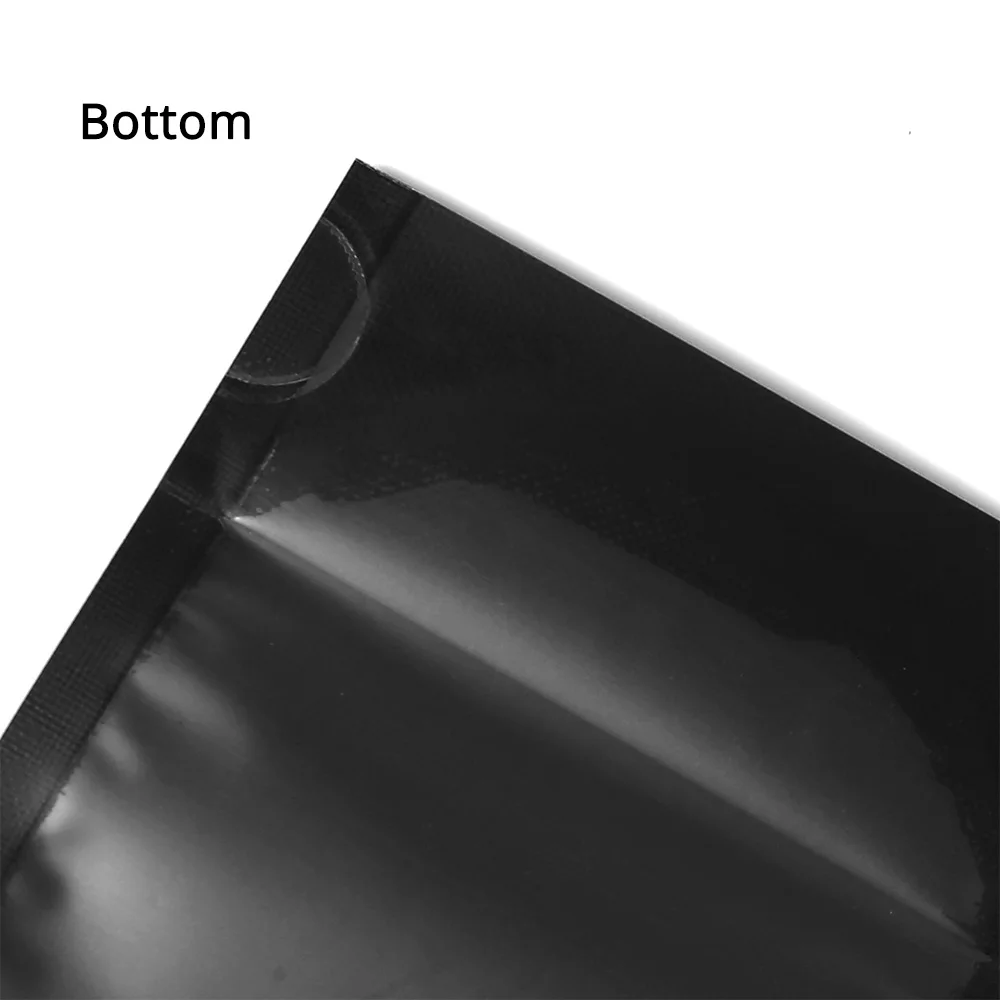 100pcs Matte Black Standing Up Smell Proof Pouches Aluminium Foil vacuum Heat Sealing bag Sealable Doypack Mylar storage Bags