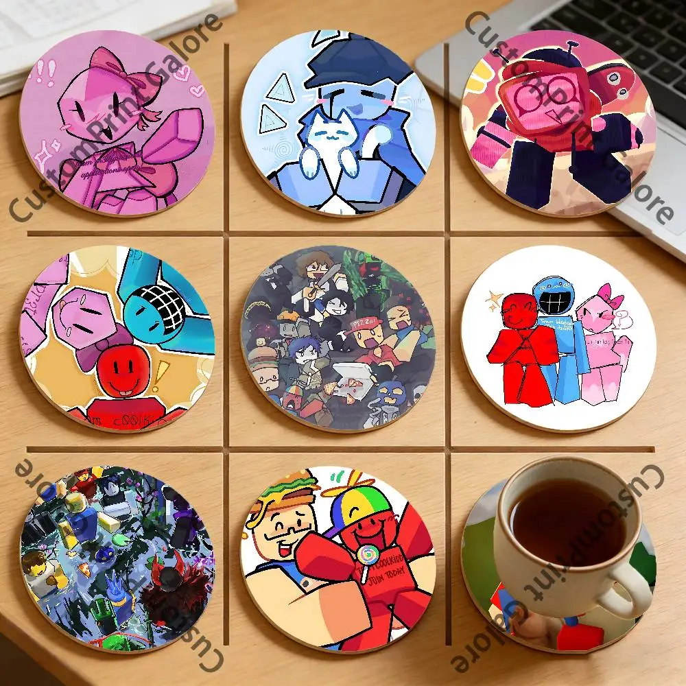 

Game F-ForsakenS Round Pine Coasters Durable Reusable Beautiful Home Decor Non-Slip Water-Resistant