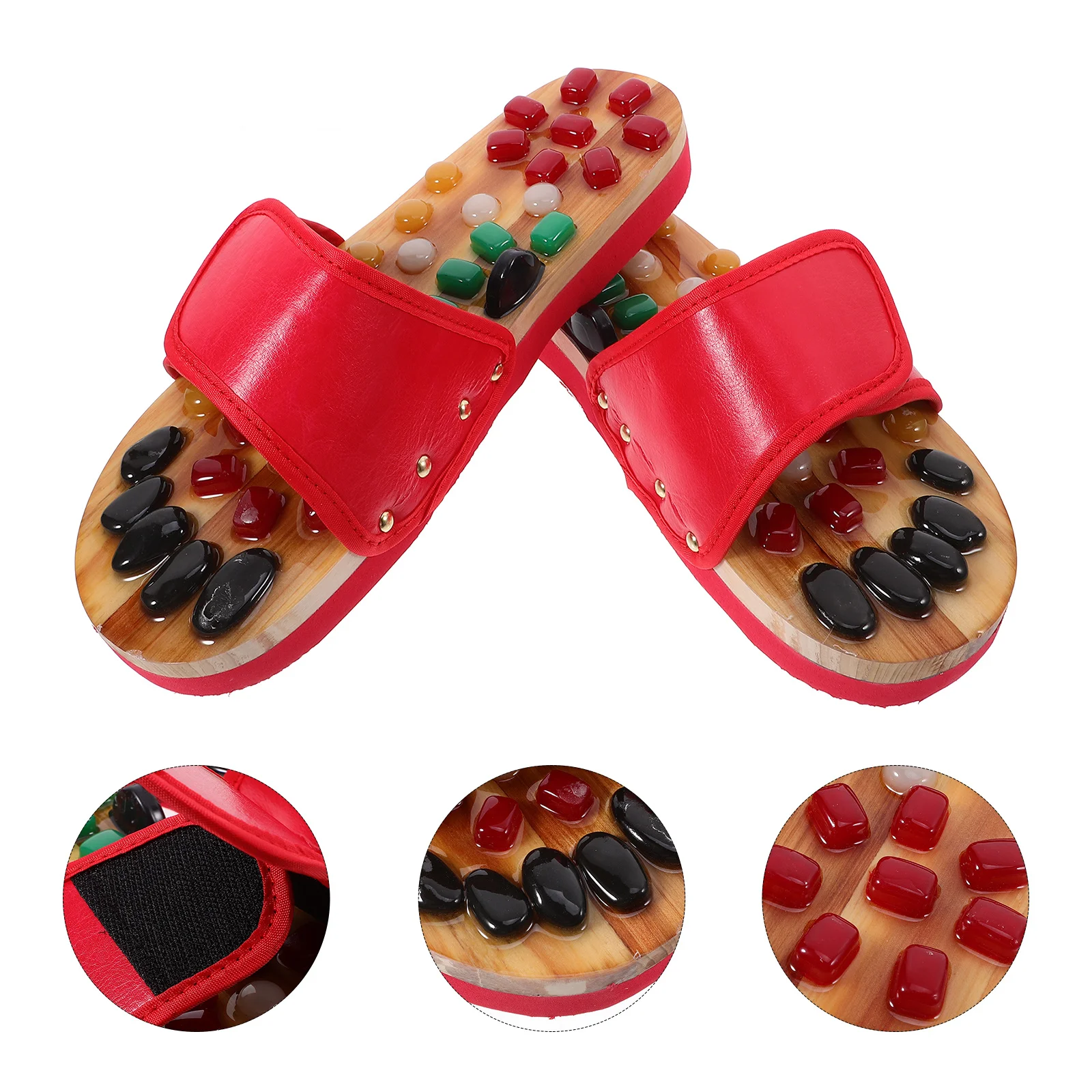 

Pair Massage Slippers Foot Acupoints Relax Sandals Size 39-40 Sole Massage Improve Blood Flow Health Care Cobblestone
