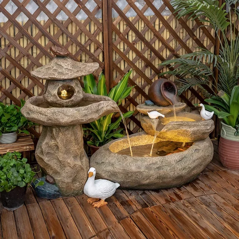 

Outdoor courtyard fish pond flowing water fountain landscape circulation pool balcony finished tank