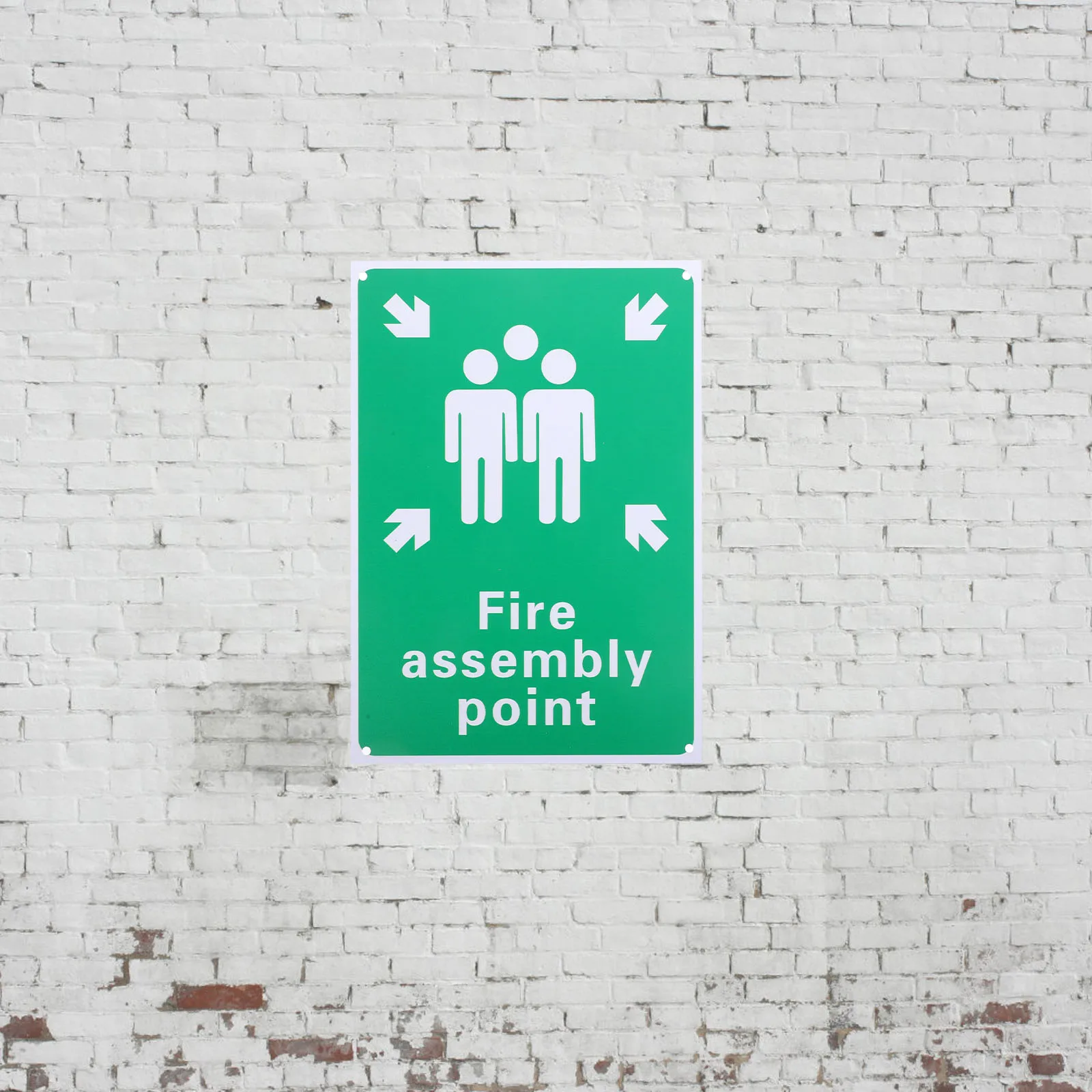 

Fire Safety Pvc Emergency Assembly Point Outdoor Warning Board Sturdy Symbol Text Visible Traffic Safety Fire Emergency