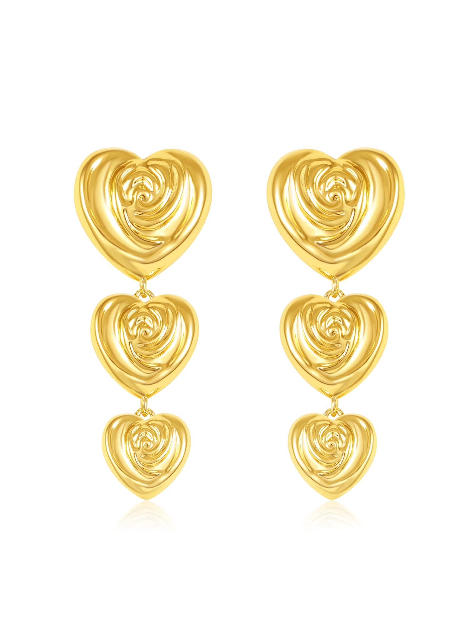 

European and American minimalist and unique design irregular heart-shaped earrings, fashionable and versatile commuting jewelry