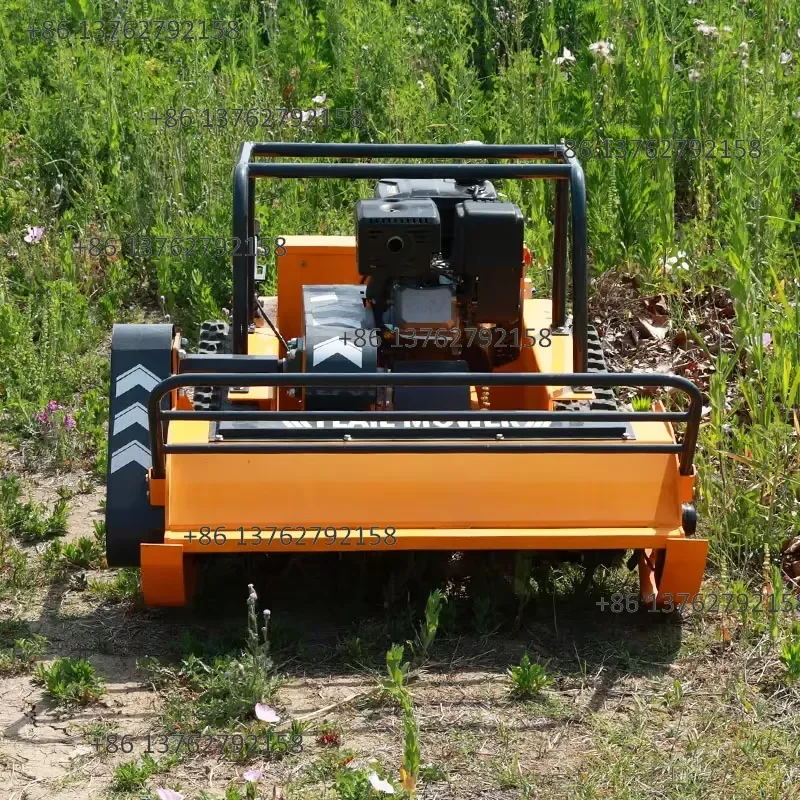 【2026】 US Spot Hot Sale Remote Control Lawn Mower Powered Self Propelled Tracked Grass Cutter for Large Area Flail