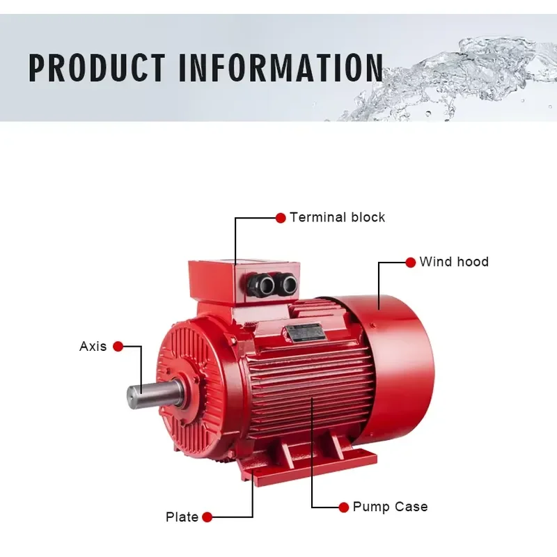 Industrial AC Motor 220V 380V 60Hz 2.2KW 3KW 7.5KW 11KW 15KW Copper Wound Single Three Phase Electric Asynchronous Induction