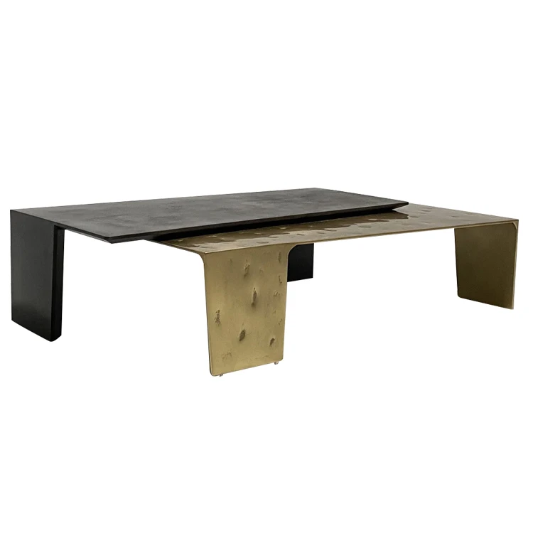 Nordic Center Wooden Tables Antique Minimalist Simple Rectangle Coffee Metal Table