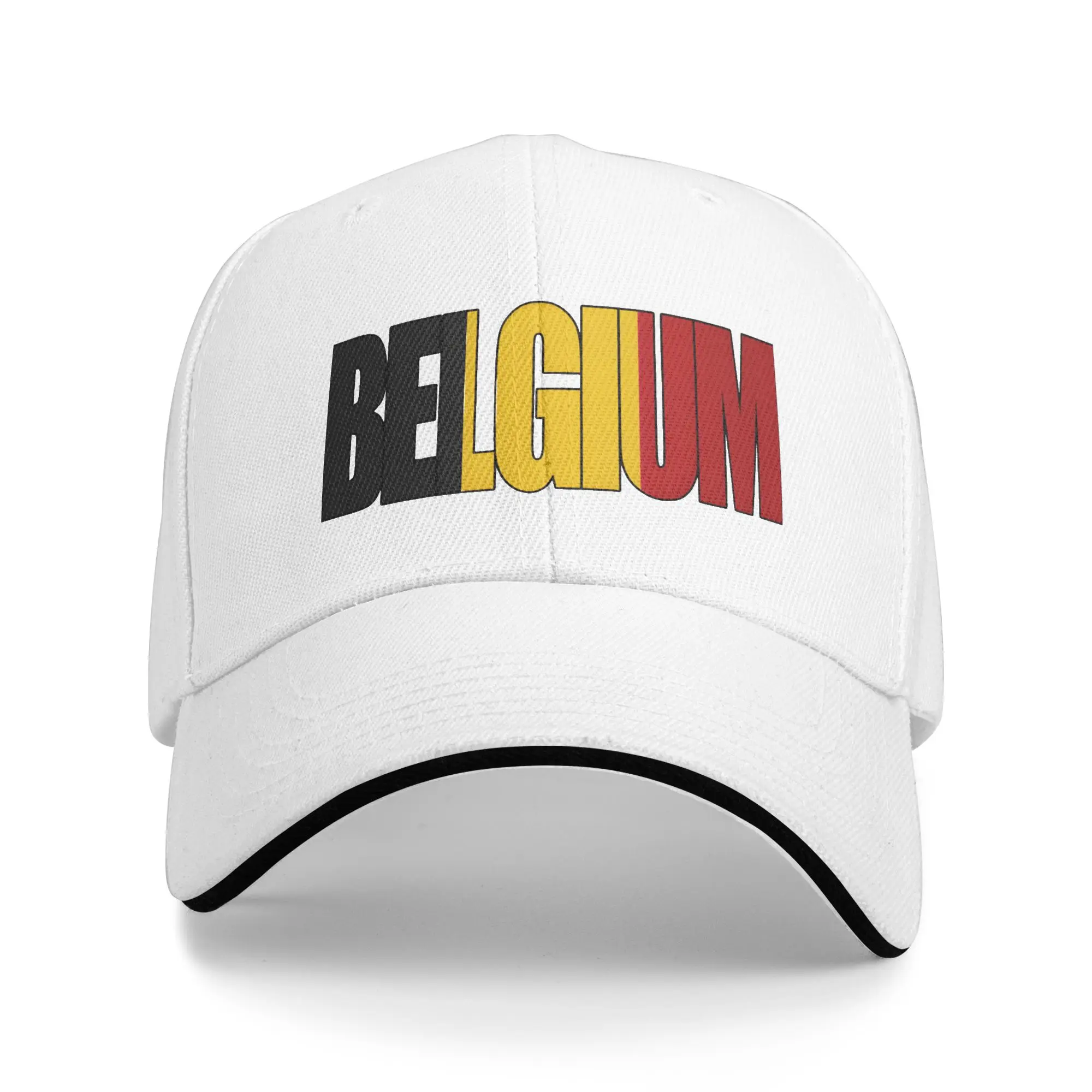 Casual Baseball Cap Bold Striped Belgium Flag Color Letter  Outdoor Sport Trucker Hat For Female Male Sun y2k Cool Snapback Cap