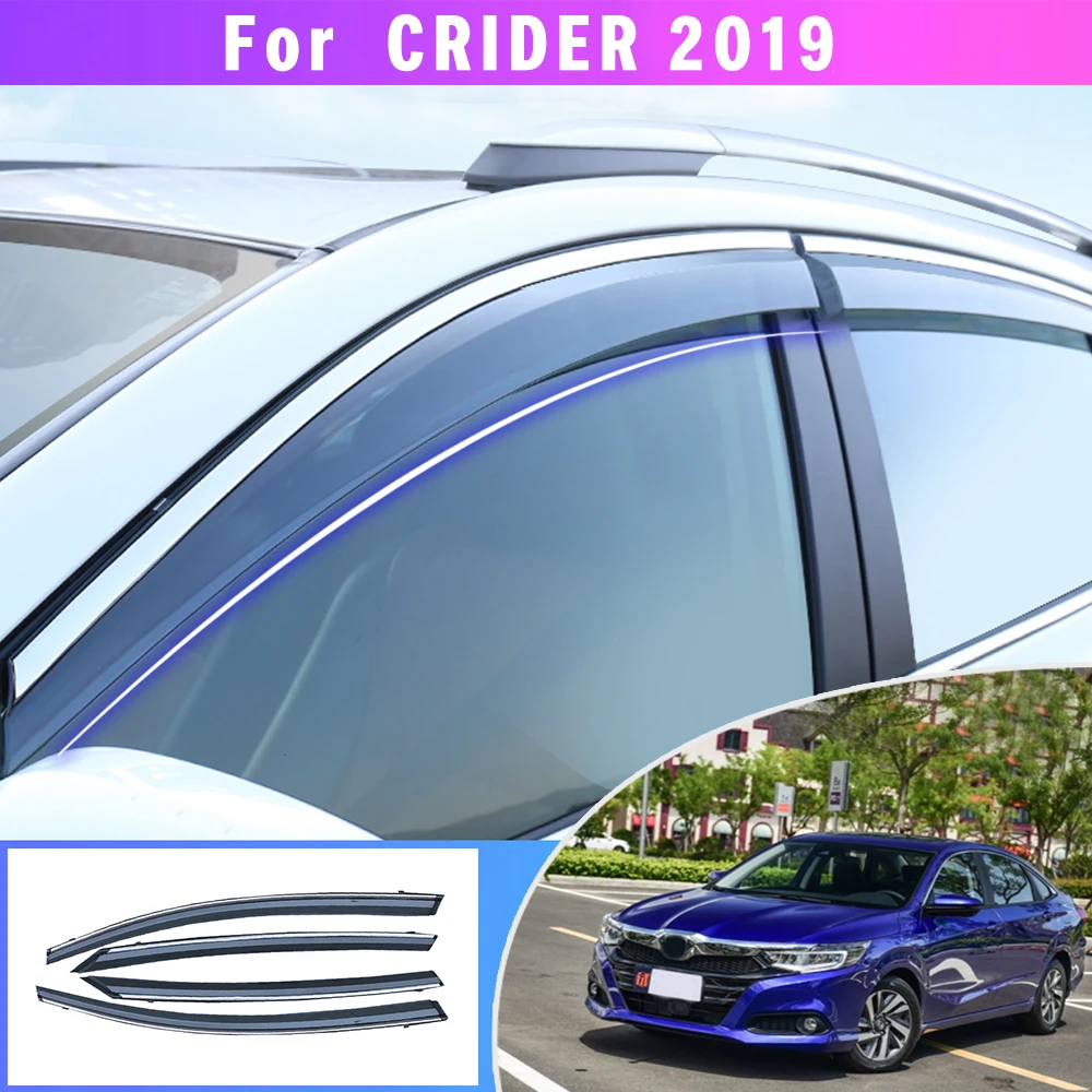 Sun Rain Visor Deflector Guards Window Weather Shield For Honda CRIDER 2019 Car Styling Auto Accessories Awnings ABS 4pcs