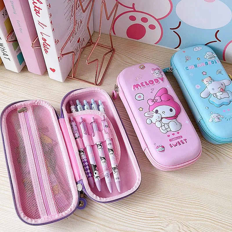 

My Melody & Cinnamoroll 3D Pencil Case, Stereo PU Waterproof Large Capacity Multi-functional Student Stationery Box