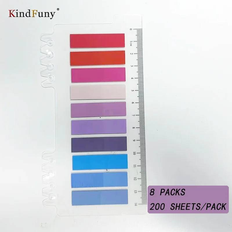 KindFuny 200Sheets Stationery Adhesive Memo Pad Sticky Notes Bookmark Marker Memo Sticker Paper Office School Supplies