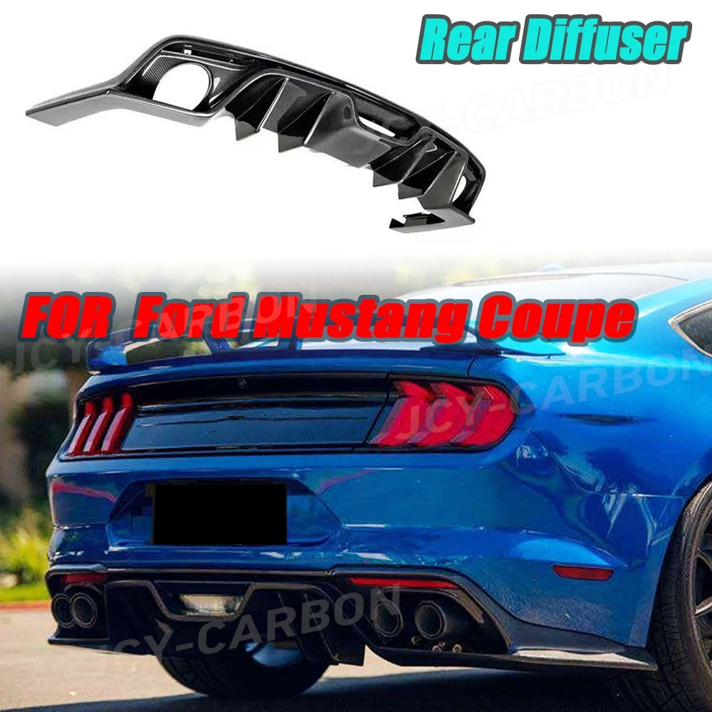 

Задний диффузор из углеродного волокна, спойлер для Ford Mustang Coupe, кабриолет, 2-дверный, 2015-2017, автомобильный бампер, защитная пластина, обвесы автомобиля