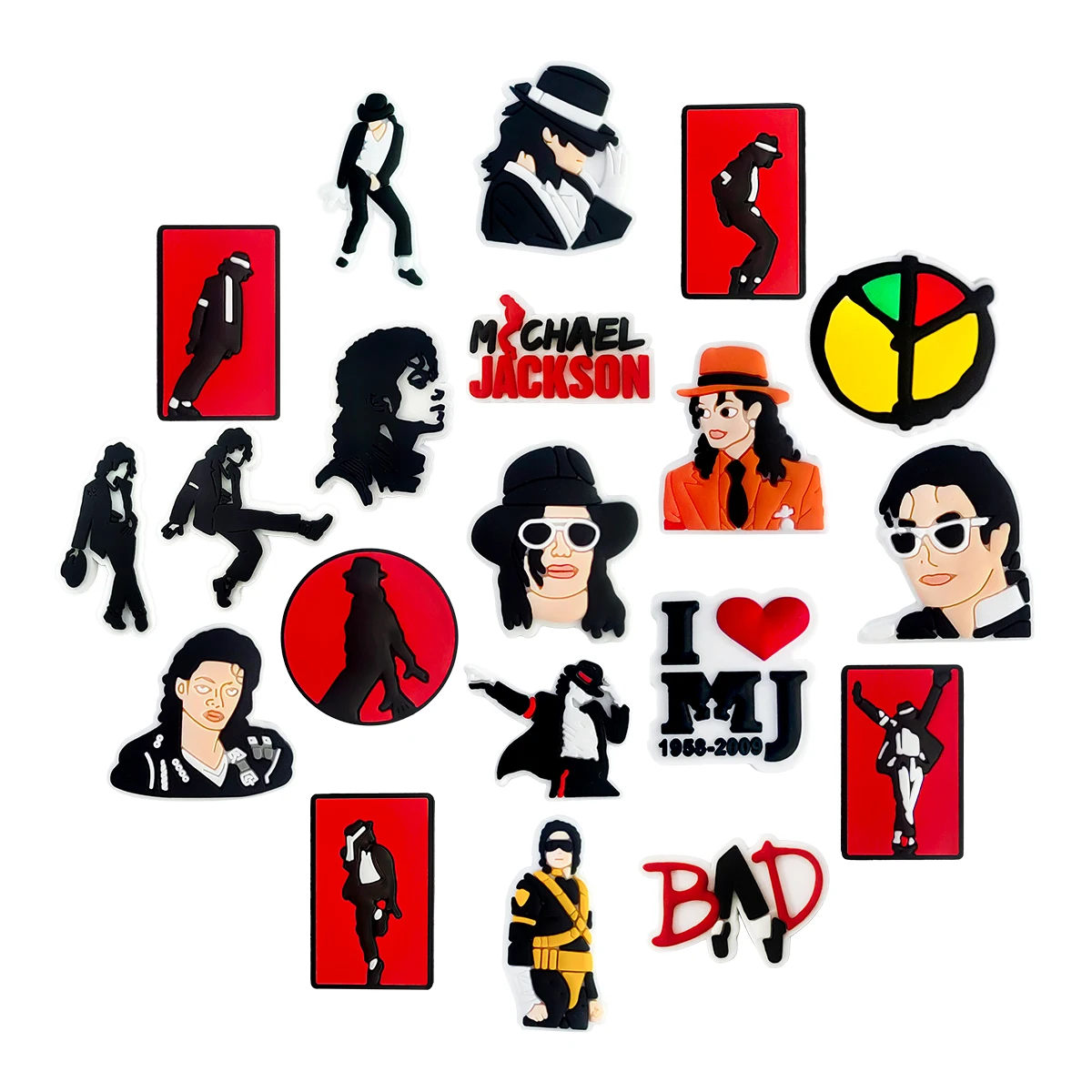 14/20Pcs Pop Music Superstar Shoes Charms Cartoon Clog Sandal Garden Shoe Decoration Accessorie Buckles Kids Party Gifts