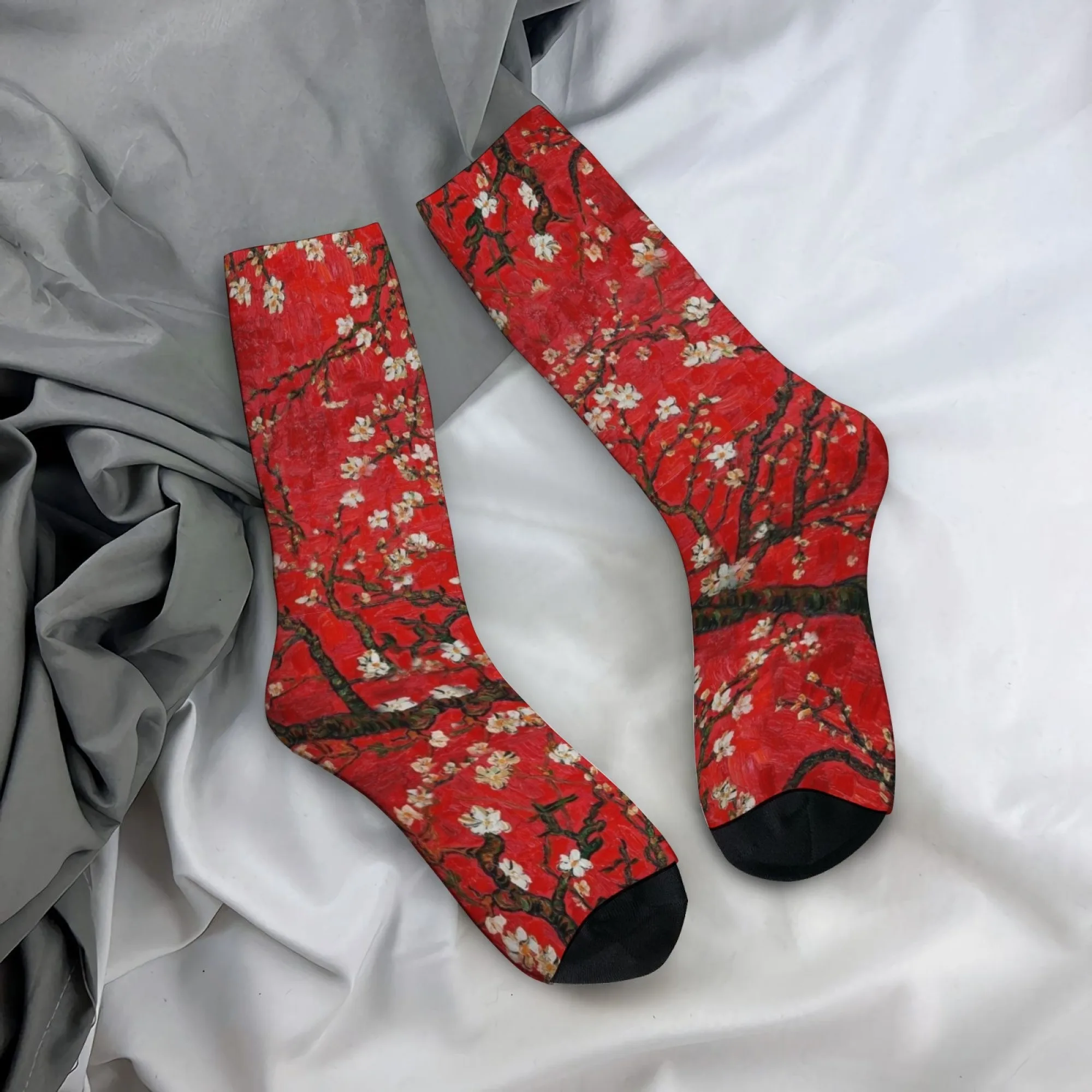 

Van Gogh-Style Floral Oil Painting Socks Retro Fashion Men's Socks Breathable Anti-Slip Outdoor Cycling Casual Sports Socks Gift