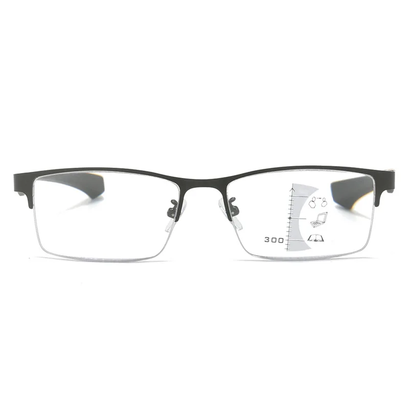 Gafas de lectura fotocromáticas de alta calidad para hombre, lentes progresivas multifocales antirayos azules, gafas para presbicia con montura de Metal