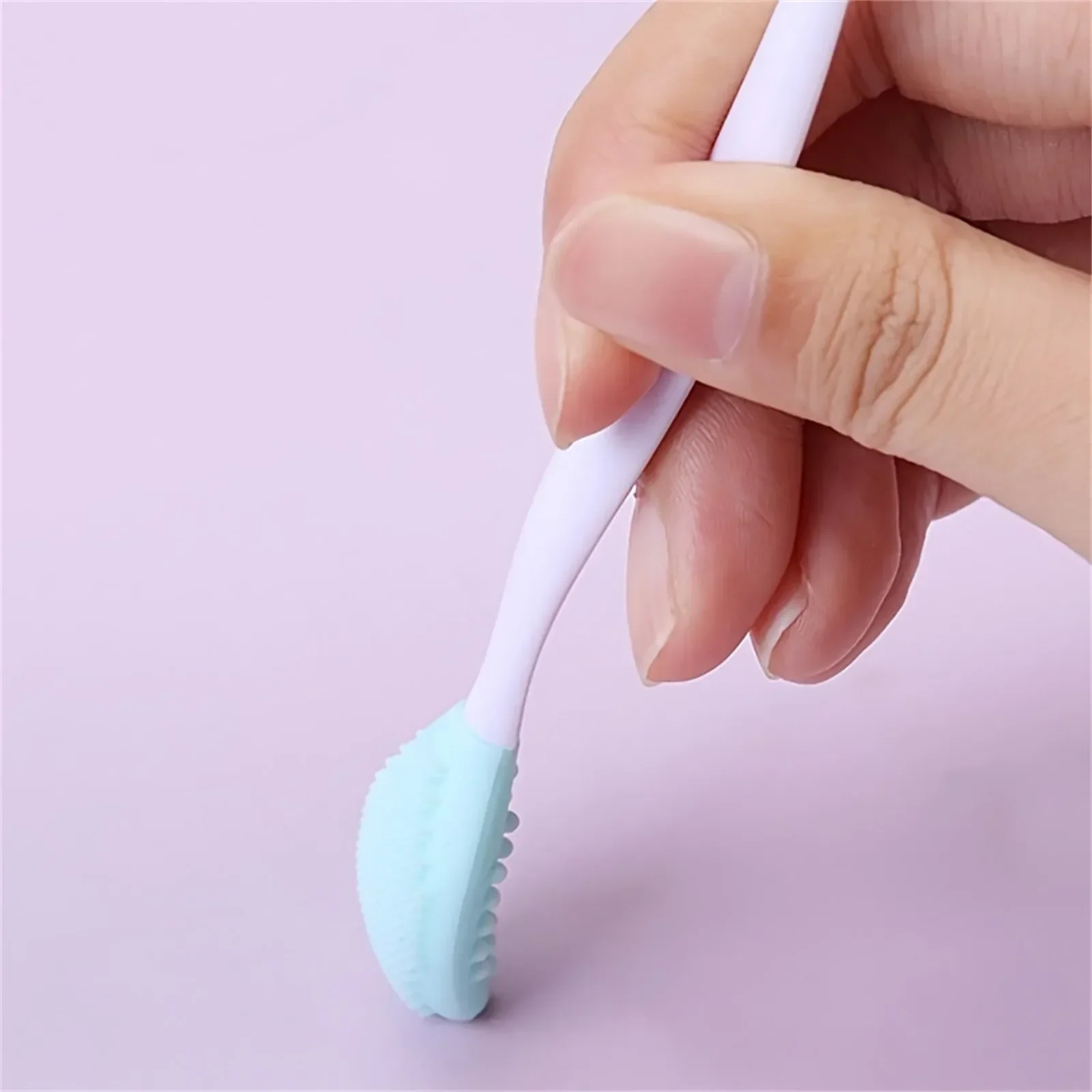 Skin Care Lip Exfoliating Facial Cleansing Face Scrub Nose Clean Brush Blackhead Remove Silicone Double-Sided Skin Care Tool