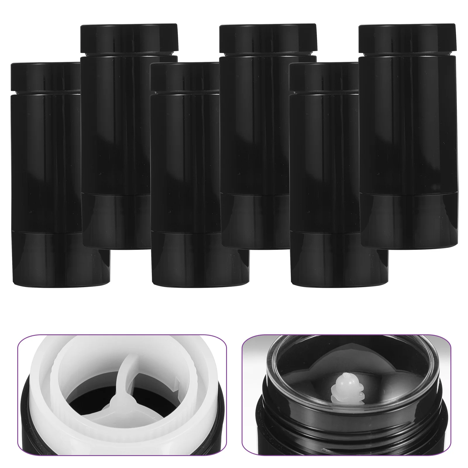 Bouteilles de déodorant rechargeables, conteneurs anti-fuite de taille voyage pour crèmes cosmétiques, savons, lavage du corps, conteneurs vides 6 pièces