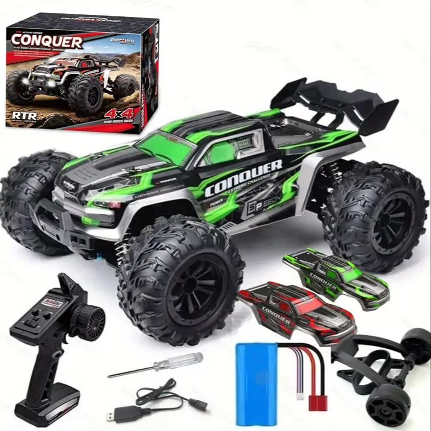 4WD RC Auto 1:16 2,4 GHz mit 38 km/h, Allrad Geländewagen mit LED, Drift Ferngesteuertes Auto Weihnachtsgeschenk
