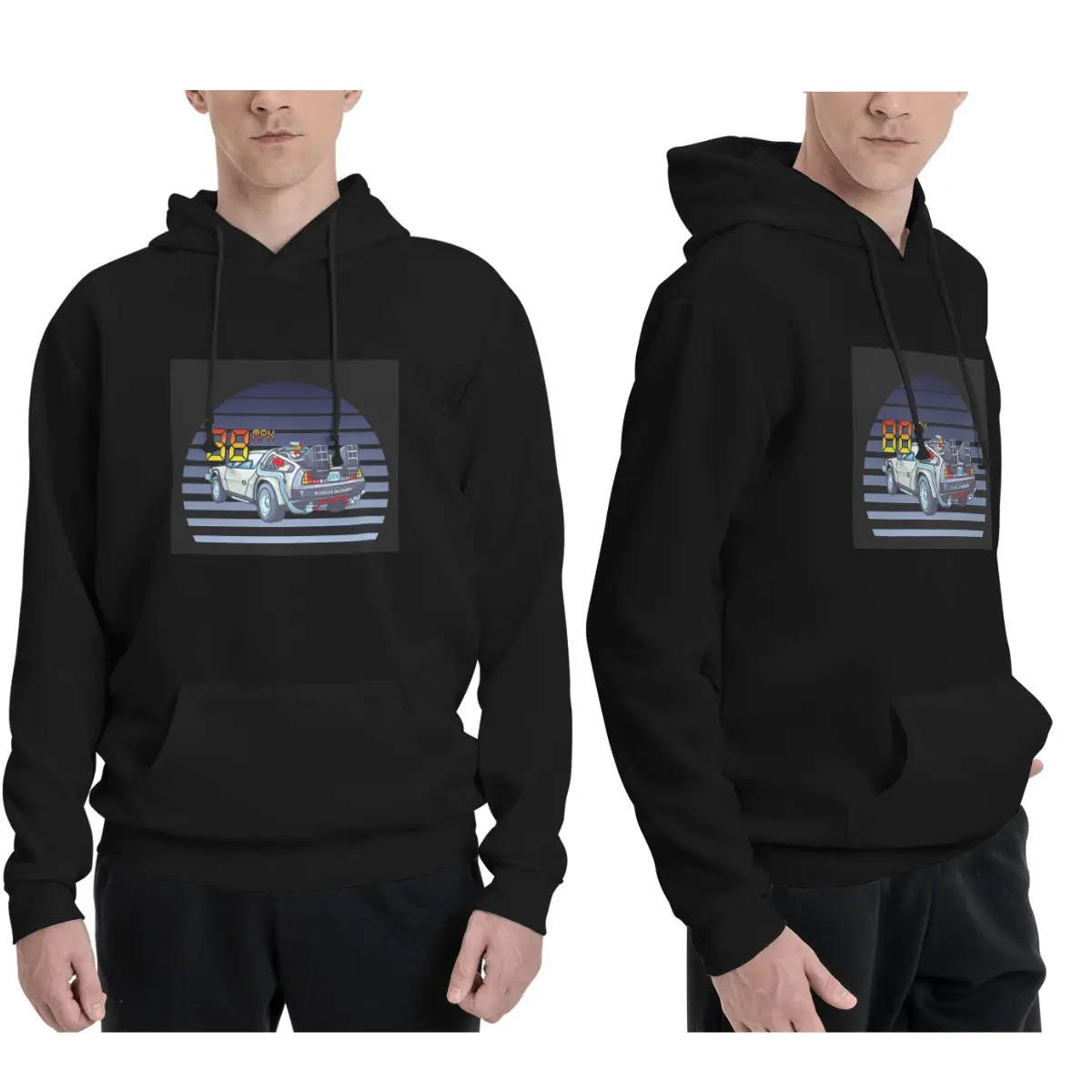 DeLorean العودة إلى المستقبل هوديس الرجال النساء عارضة البلوز البلوز أزياء طويلة الأكمام مقنعين الخريف الشتاء