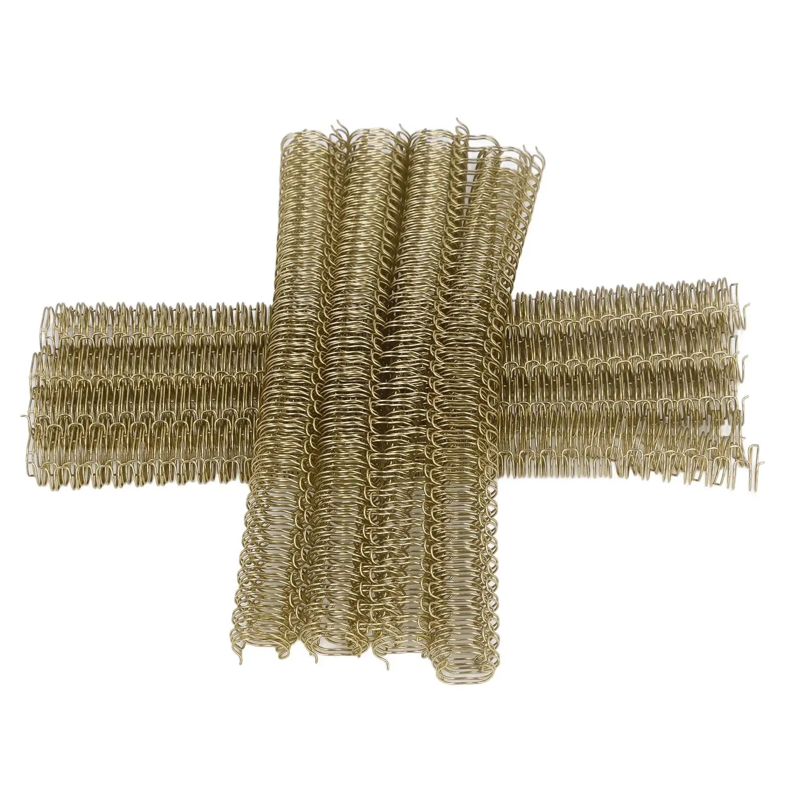 100Pcs  Wire Binding Spines 3:1 Pitch for 4  - 12.7mm Diameter, Light Gold, 100 Sheet Capacity Set