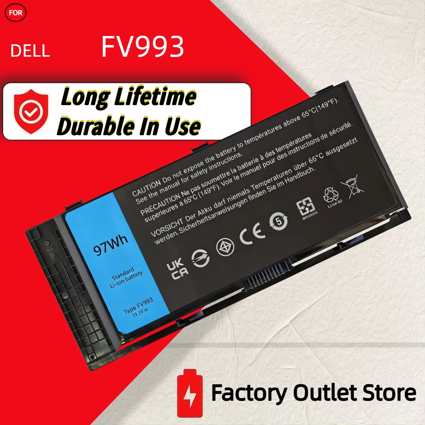Venta al por mayor y al por menor ❗ ❗ ❗    Batería FV993 para DELL Precision M4600 M4700 M4800 M6600 M6700 M6800 FJJ4W PG6RC R7PND 97WH