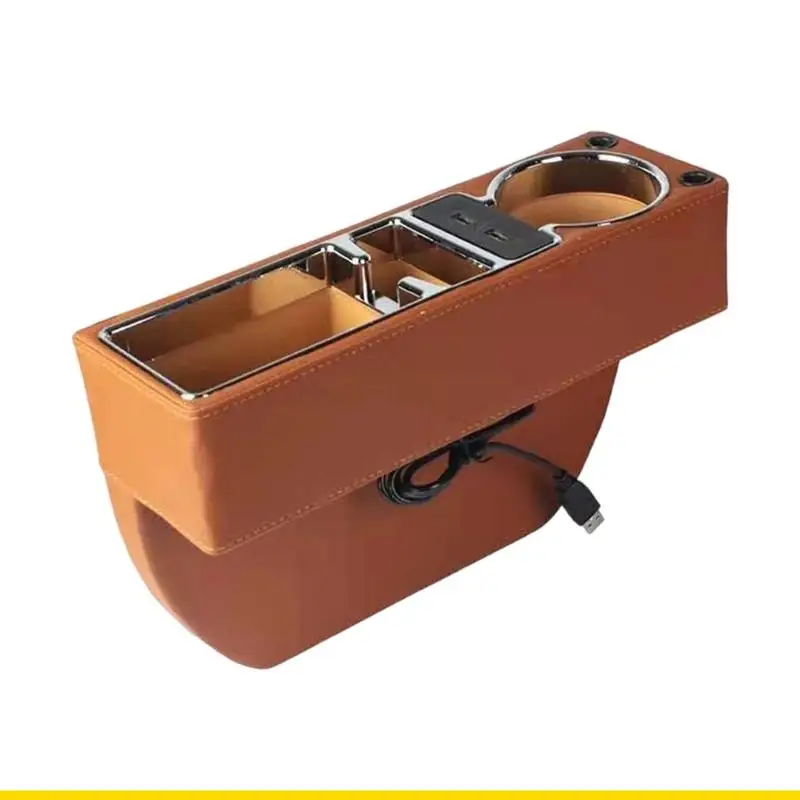 SZCH Driver Side Auto Storage Box Having Integrated Power Supply produced From Leather
