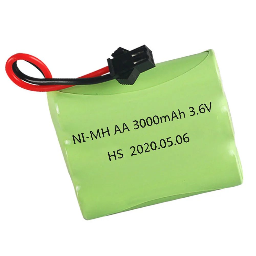 3.6V 3000mAh Rechargeable NiMH Battery For Rc toys Car Tank Boat Gun trucks parts 3.6 V AA nimh battery SM/JST/EL-2P/TAMIYA Plug