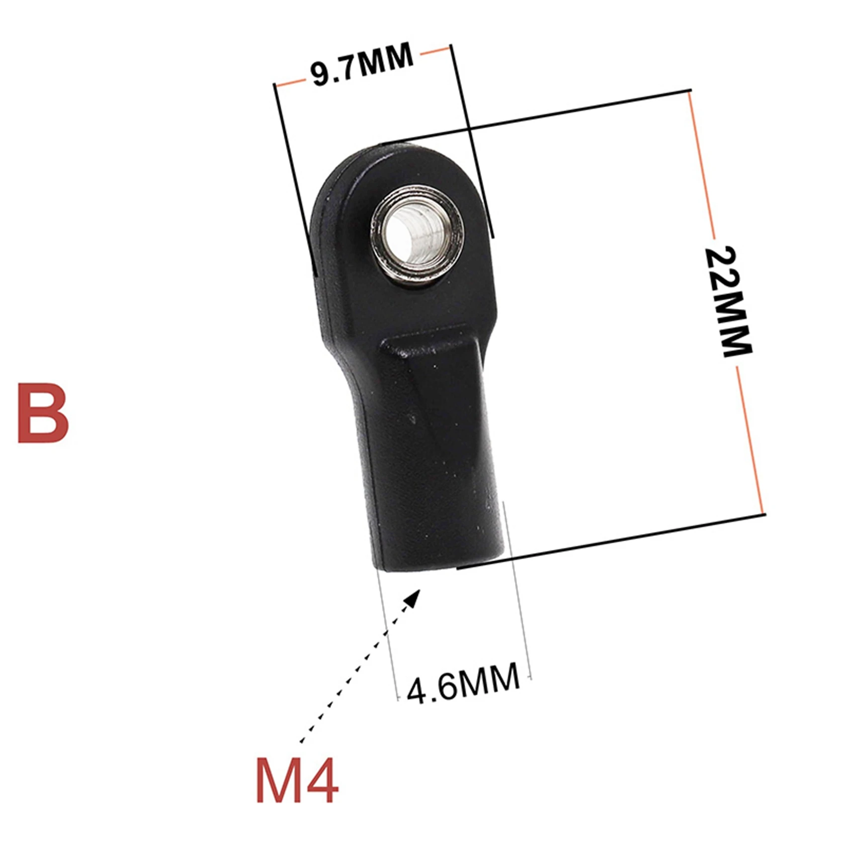 AA84 20 piezas de plástico M4 extremo de varilla enlace bolas cabeza de articulación para 1/10 RC coche Crawler Axial Scx10 II 90046 Traxxas Trx4,B