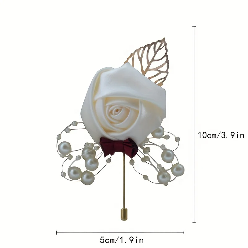 Bruiloft Boutonniere Bruidegom Bruidsmeisje Handgemaakte Corsage Revers Rose Bloem Pinnen Voor Bruiloft Prom Party Decor