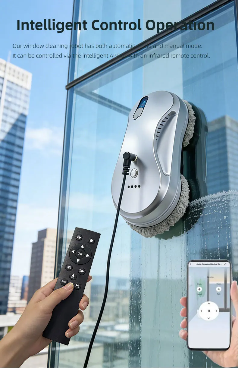 Roboter-Fensterreiniger Purerobo W-R3S Automatische Wassersprühfunktion mit APP-Fernbedienung Intelligenter Elektrischer Fensterreinigungsroboter für Zuhause – Detail 6