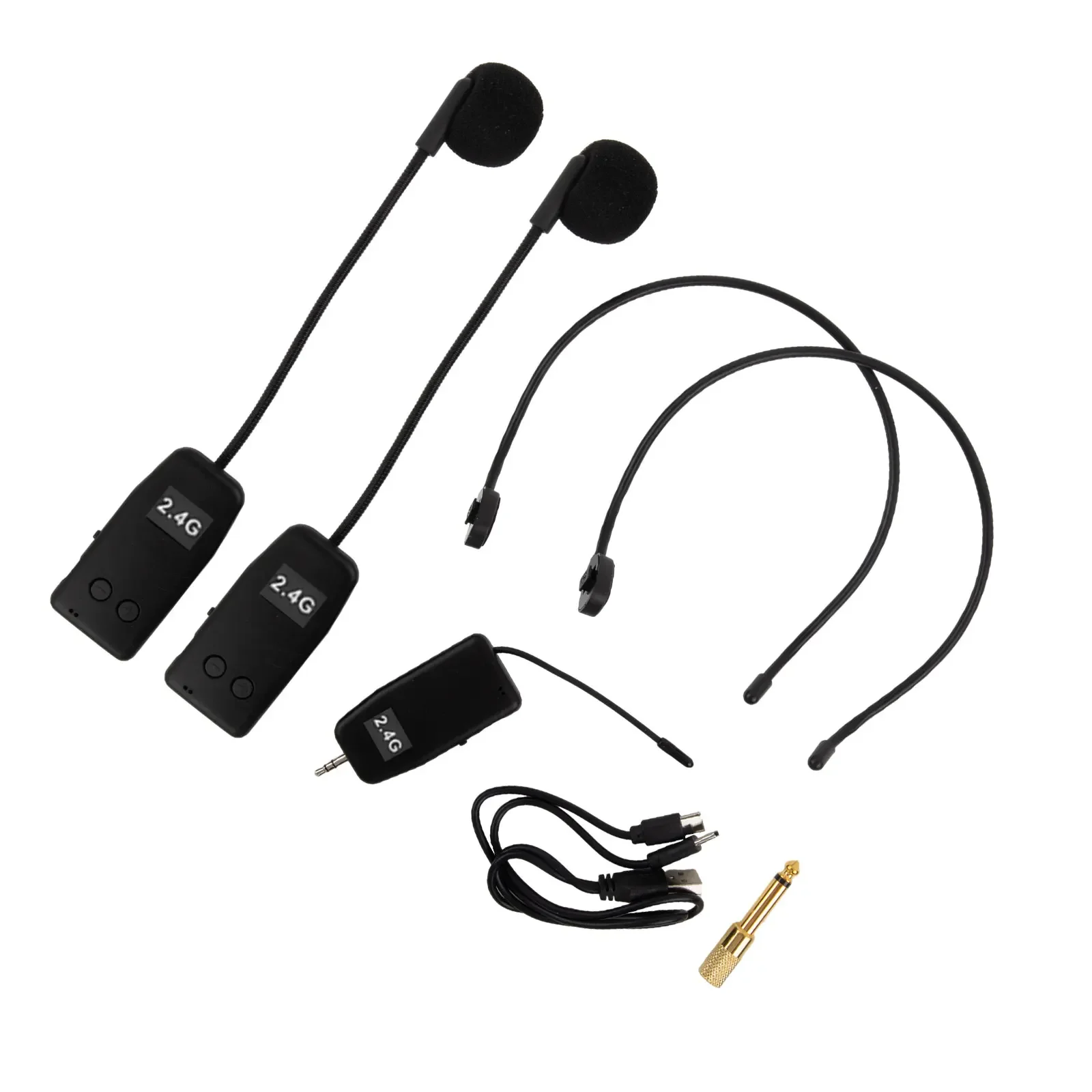 2.4G Wireless Microphone Headset Megaphone Radio Mic Kit For Teach Loudspeaker Well Loudspeaker Teaching Meeting Guide
