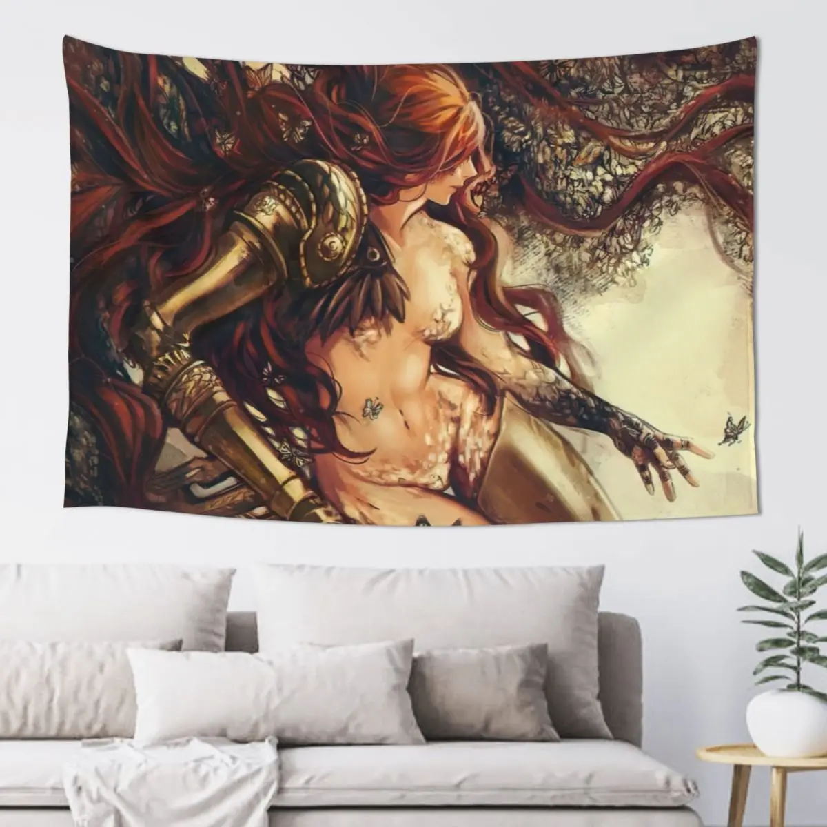 

Malenia Blade Of Miquella With Butterflies Tapestry Room Decorator Wall Hangings Decoration Tapestry