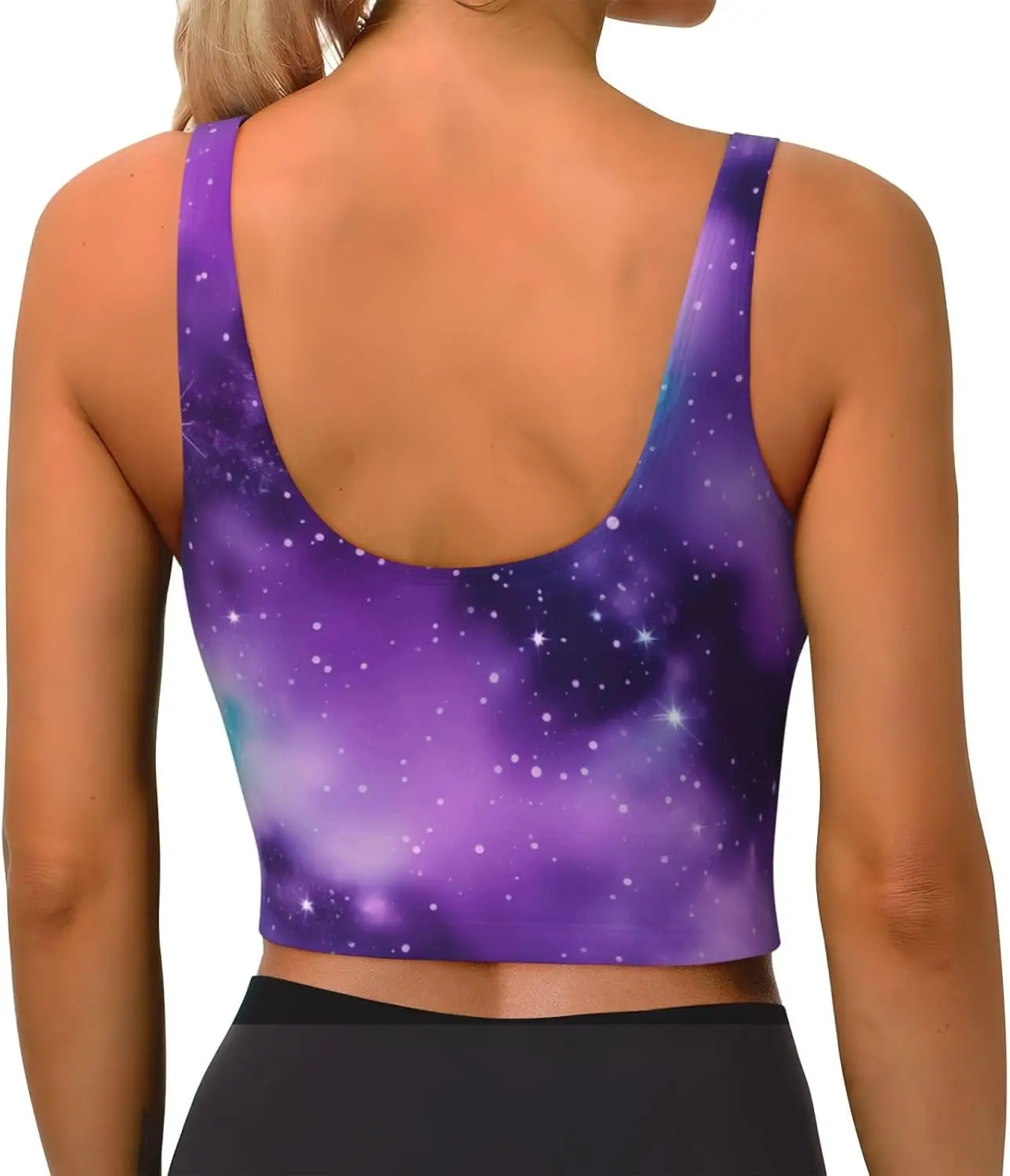 سترة رياضية نسائية مطبوعة باللون الأرجواني من Magic Galaxy Sky سترات يوجا للتمرين للسيدات خفيفة الوزن وعصرية للفصول