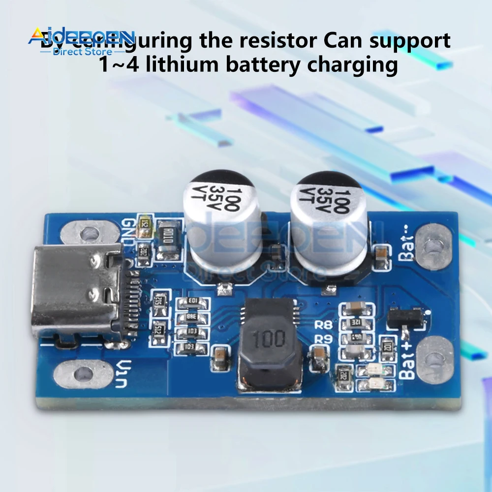 Type-C USB 1S 2S 3S 4S BMS 4.2V 8.4V 16.8V 2A Lithium Battery Charging Boost Module With Balanced Fast Charge With Indicator