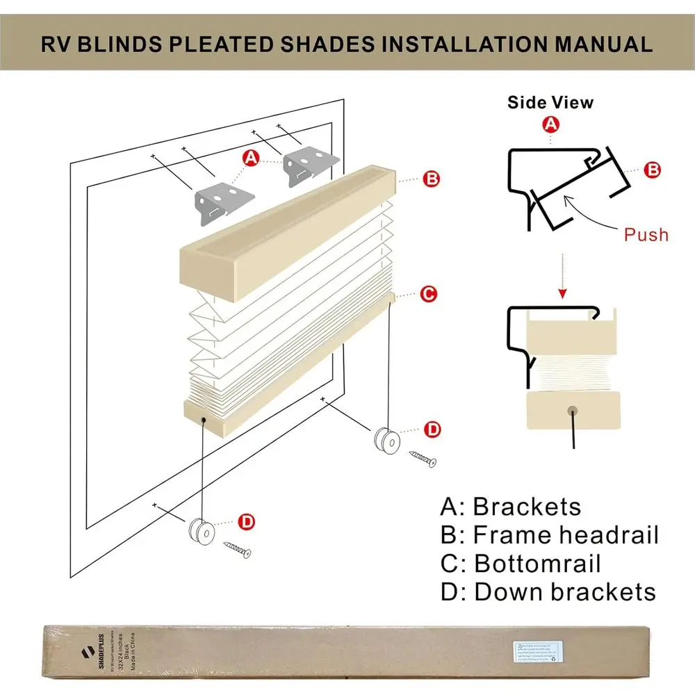 ستائر RV، ظلال مطوية RV، ظلال نافذة RV، ستائر التخييم، ستائر نافذة RV لمقطورات السفر RV نافذة المنزل المتنقل 62 بوصة