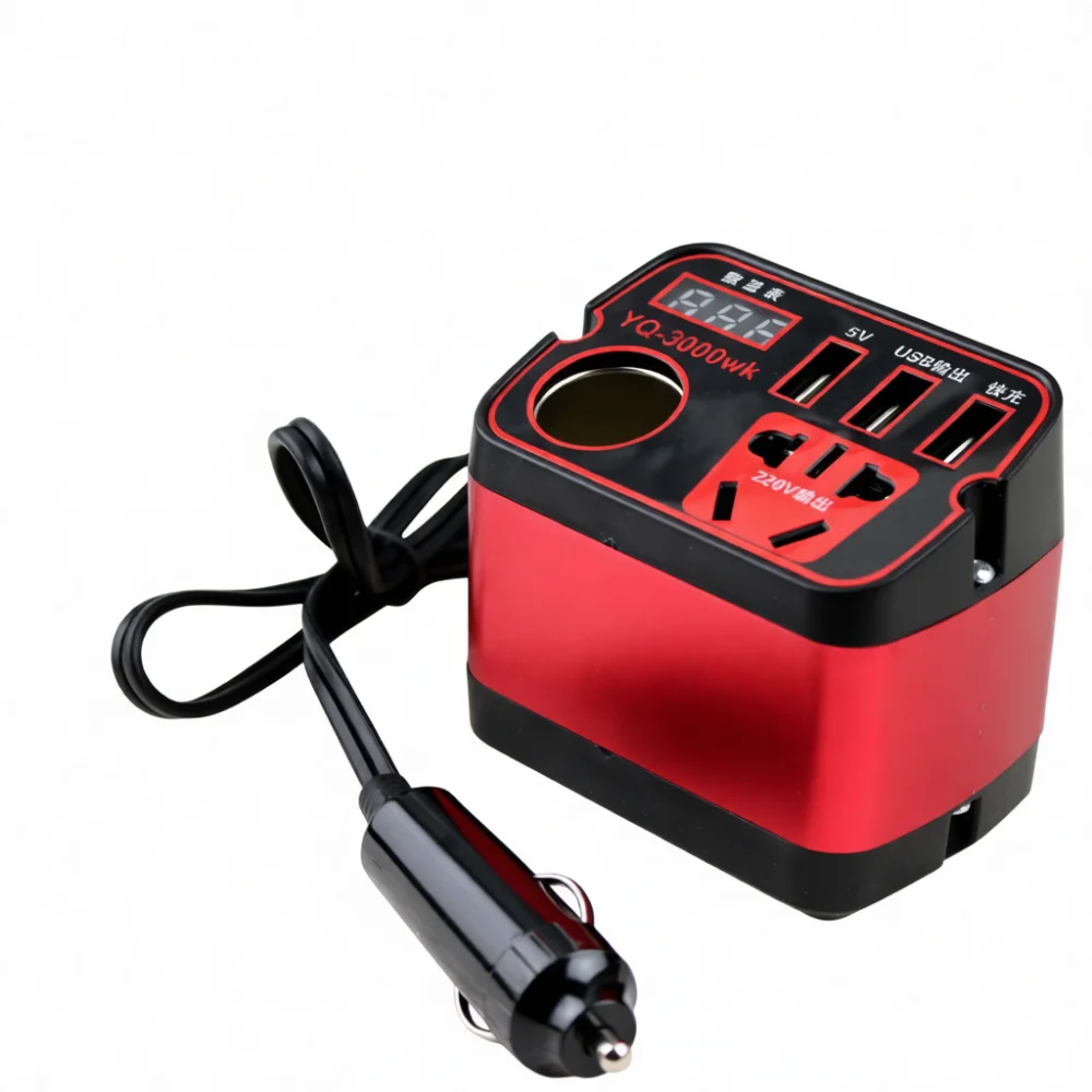 Car Power Inverter Cup Shape 12V 24V To 220V Adapter Aluminum Compact Durable Charger For Automobile Truck Travel Electronics