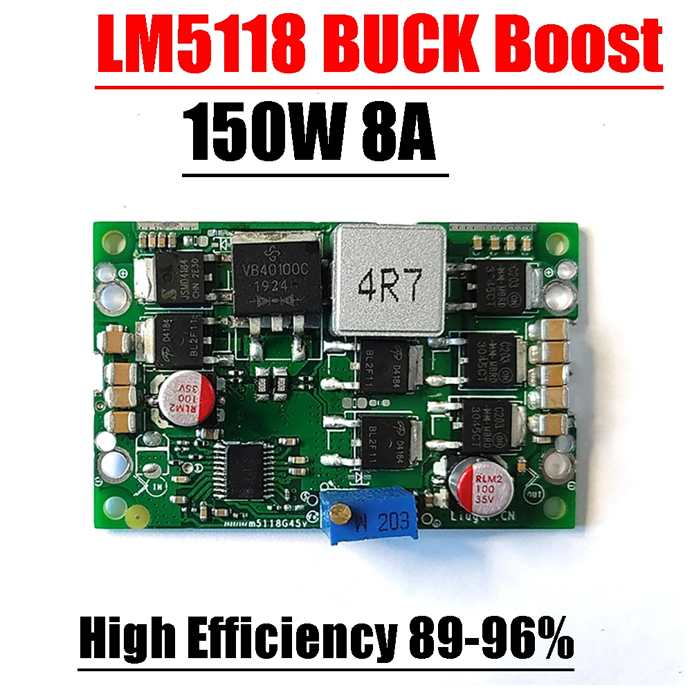 Conversor Regulador de Tensão Ajustável Buck Boost Power Bateria de Carro Chumbo Ácido Lifepo4 Lm5118 150w 8a dc 5v 12v 15v 24v