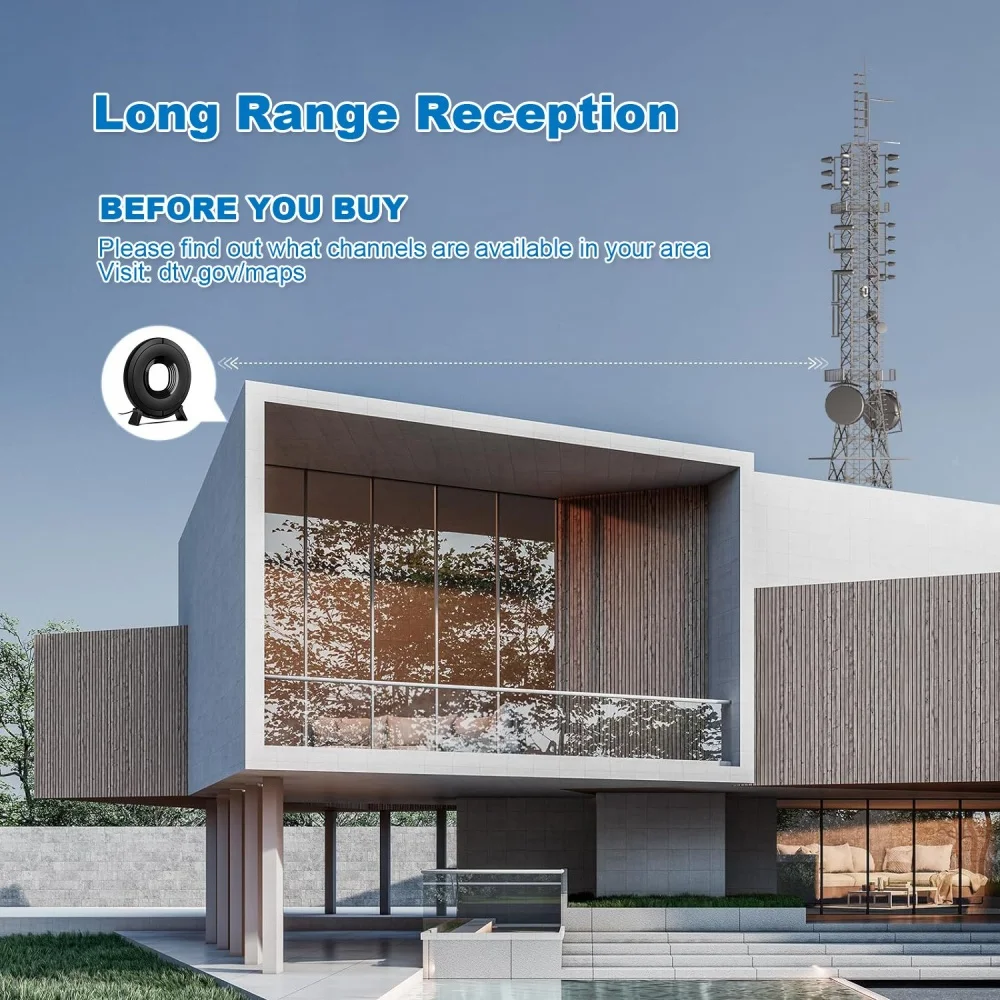 VUELVE TV Antenna Watch Local Channels Vertical and Horizontal Reception Digital TV Antenna