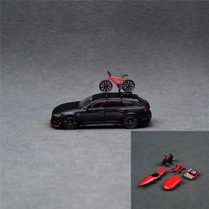 1:64 Car Roof Accessories Roof Box Bicycle Kayak Luggage Rack Model Suitable for 1/64 Car Model Modification
