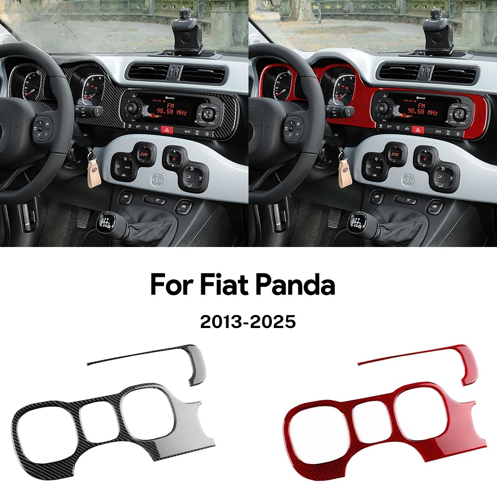 Carbon Fiber Dashboard Speedometer Trim Cover Decorative Sticker for Fiat Panda 2013-2025 Interior Accessories Car Styling