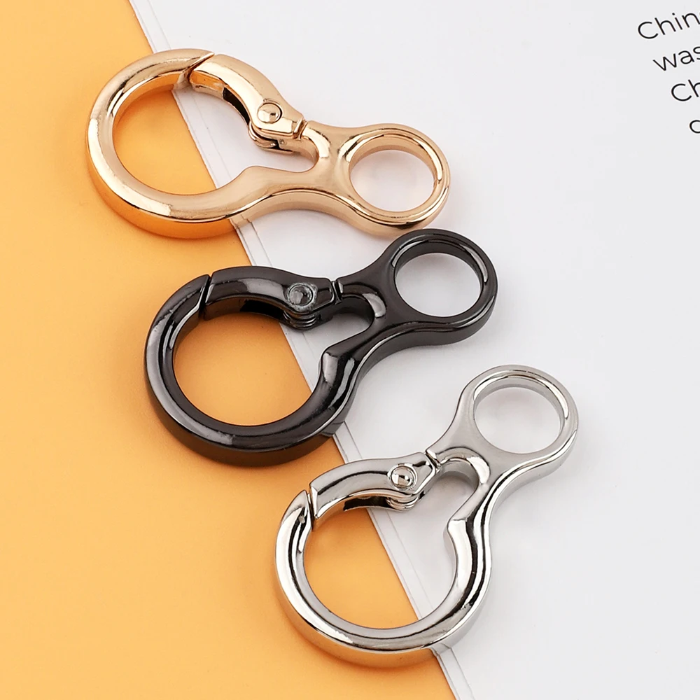 5Pcs/Lot Keyring Spring Clip Leather Bag Handbag Strap Connector Pendant Key Ring Hook Buckle for DIY Accessories Keychain Craft