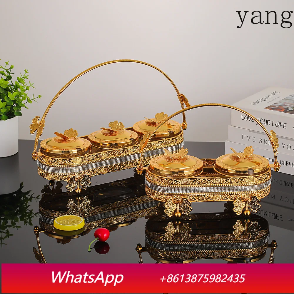 

CX Creative Gold Hollow Sugar Jar High-end Butterfly Basket Base Seasoning Jar