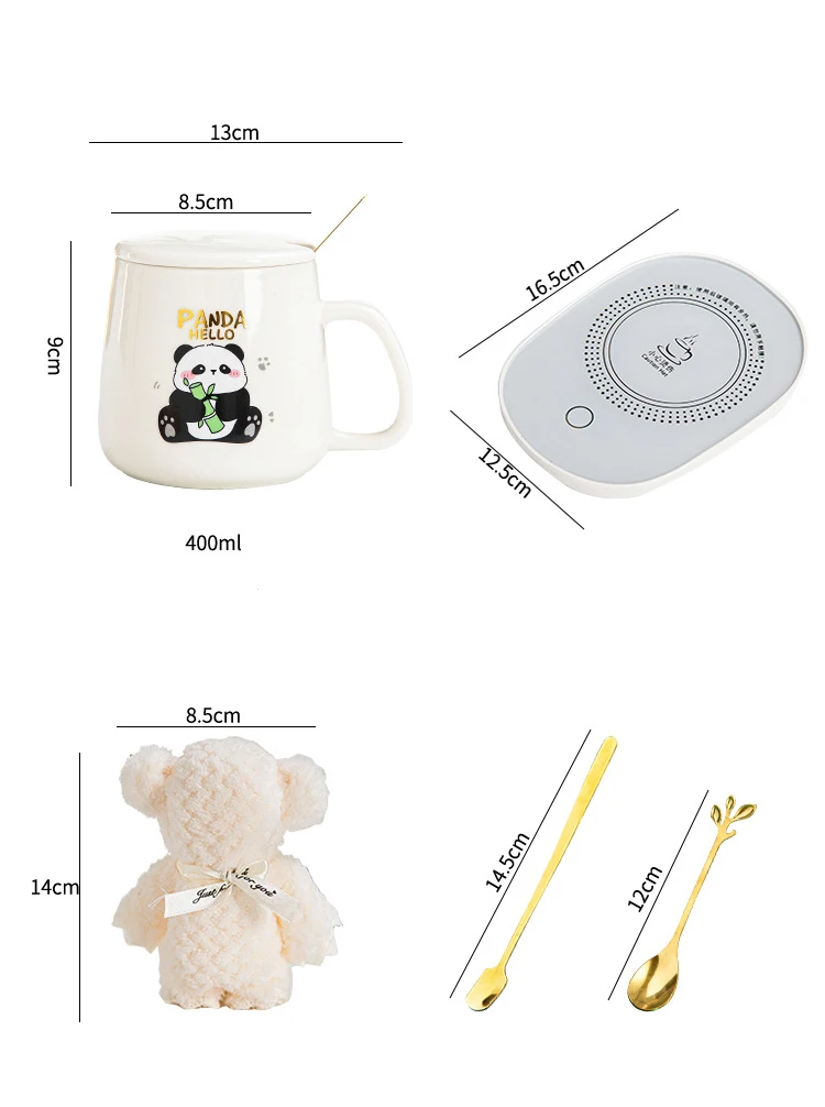 Panda mug ceramic cup birthday gift towel cup gift opening gift