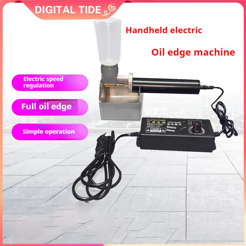 New Hand-held Electric Oil Edge Machine Complete Tool Kit Sets Leather Editing Tools Diy Crafts Speed Adjustable Leather Finish