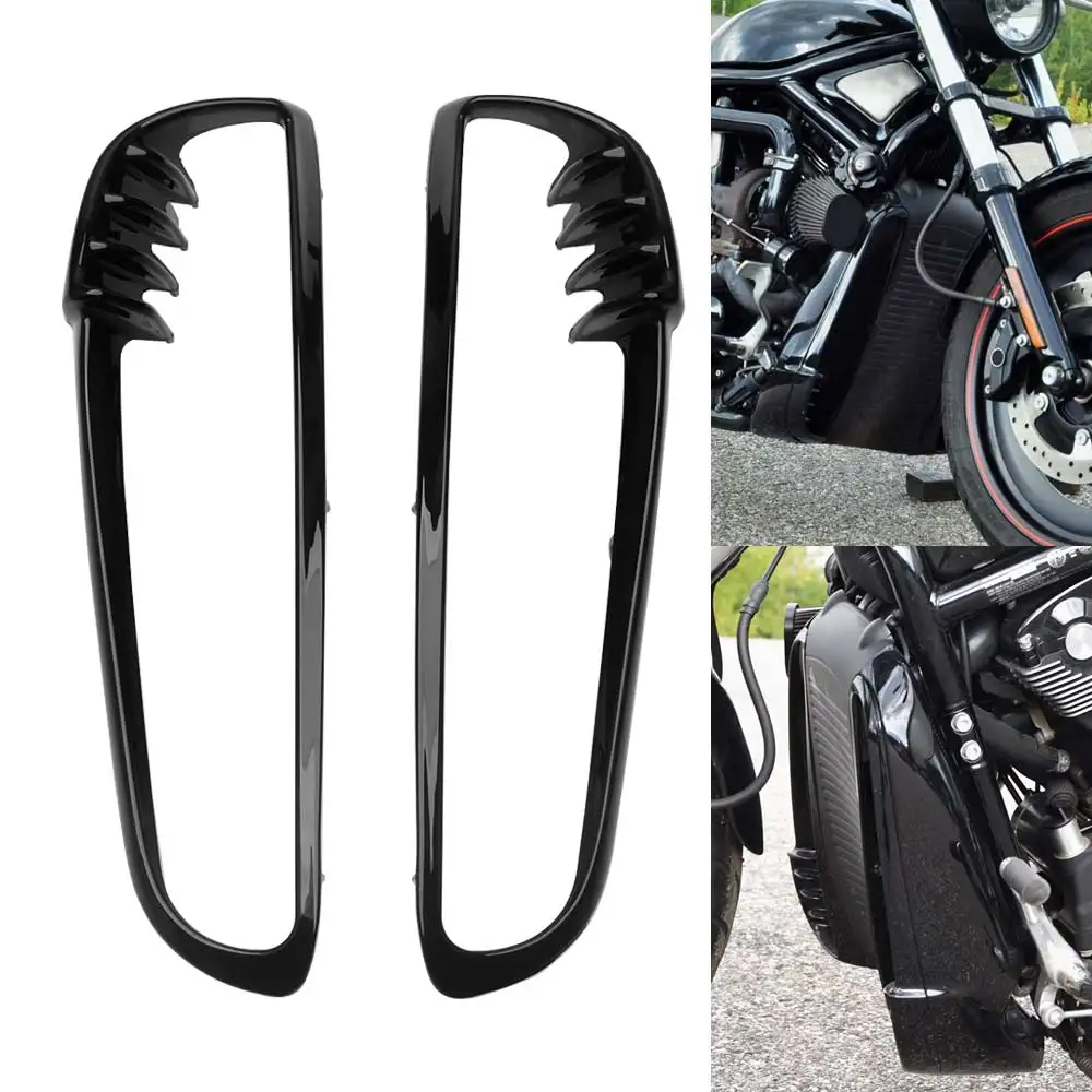 For Harley-Davidson VRSCAW V-Rod 2007-2010 #66115-01/66116-01 Motorcycle Radiator Trim Bezels Black