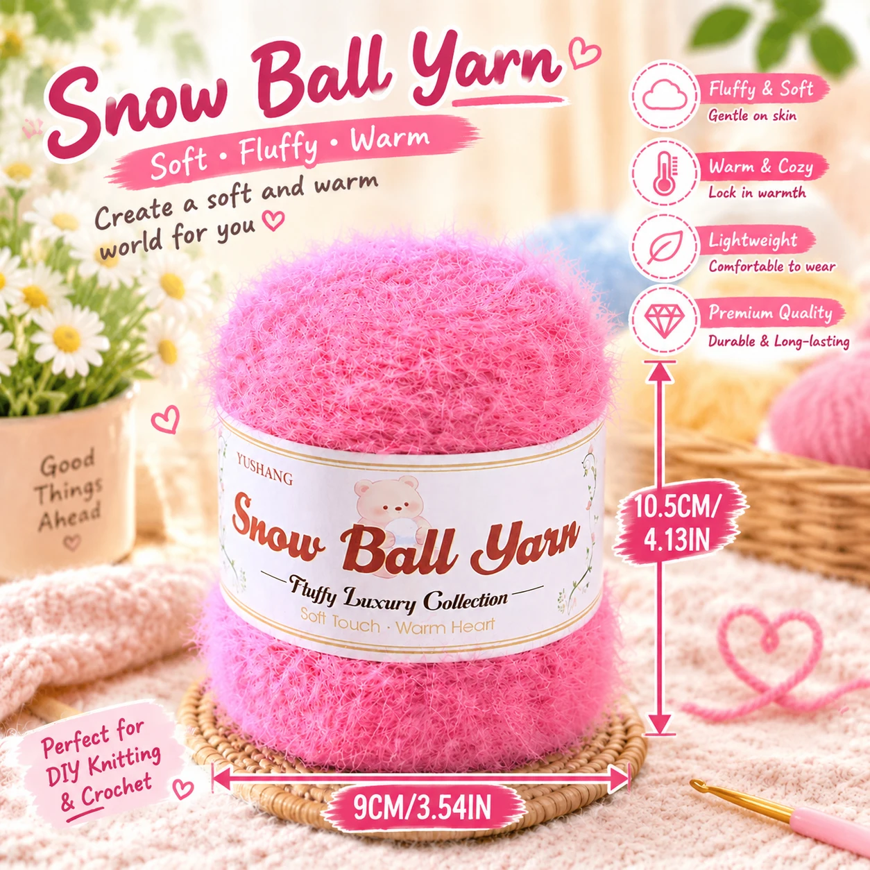 6-Pack of Snowball Yarn, Available in Solid and Multiple Colors, High-Quality New Fashion Yarn, Soft and Skin-Friendly, Suitable for Autumn and Winter, Ideal for Hand Knitting, Perfect for Beginners, Suitable for Various Handmade Crafts Such as Sweaters, Scarves, Hats, Gloves, Blankets, Etc