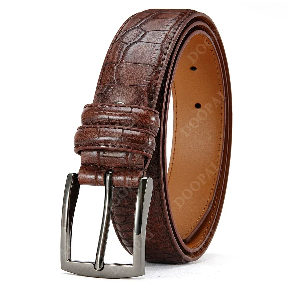 Men Top Quality PU Luxury Leather Waist Strap Black Male Automatic Buckle Jeans Belts for Men