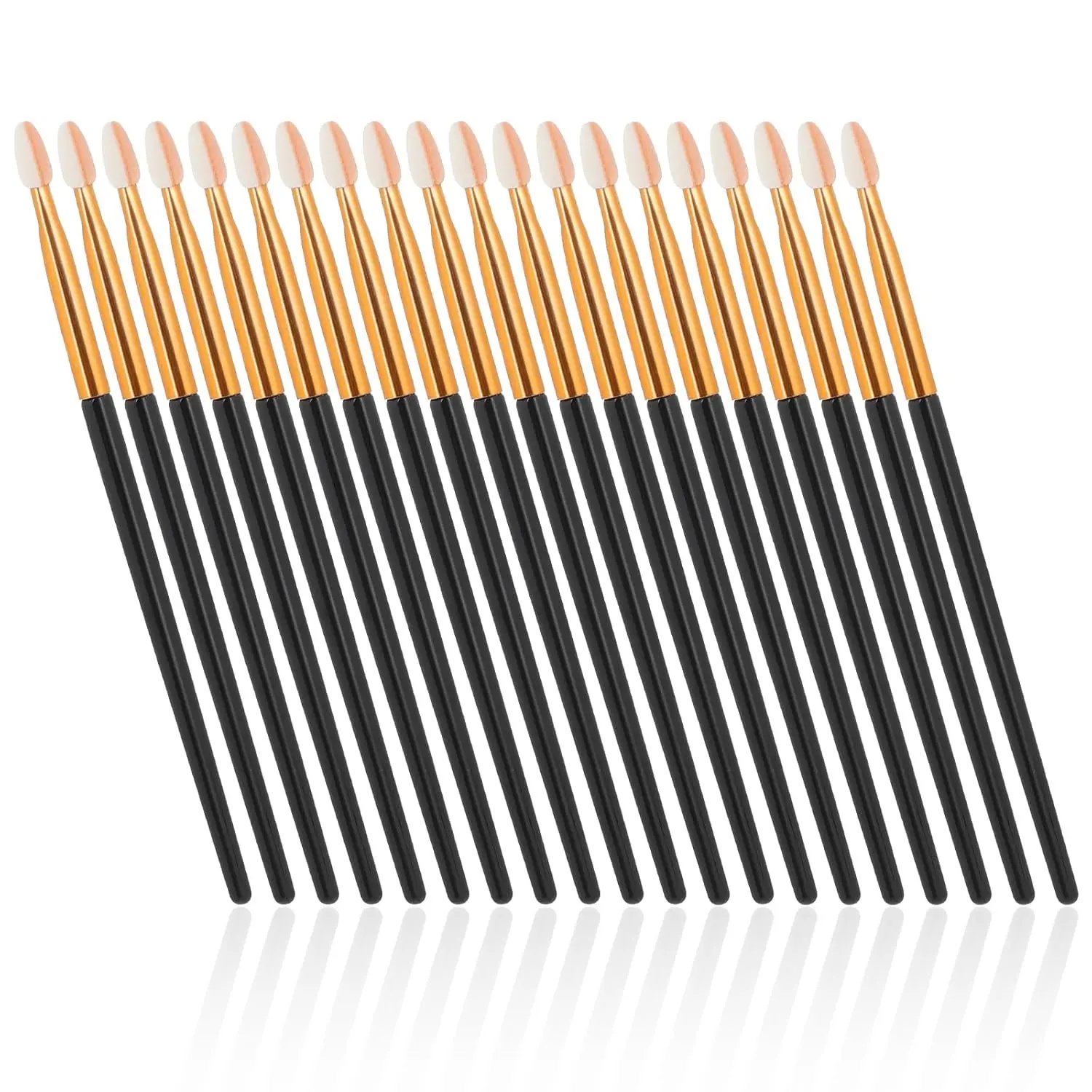 

Набор из 20 многоразовых кистей для теней с золотисто-черными ручками для профессионального нанесения макияжа