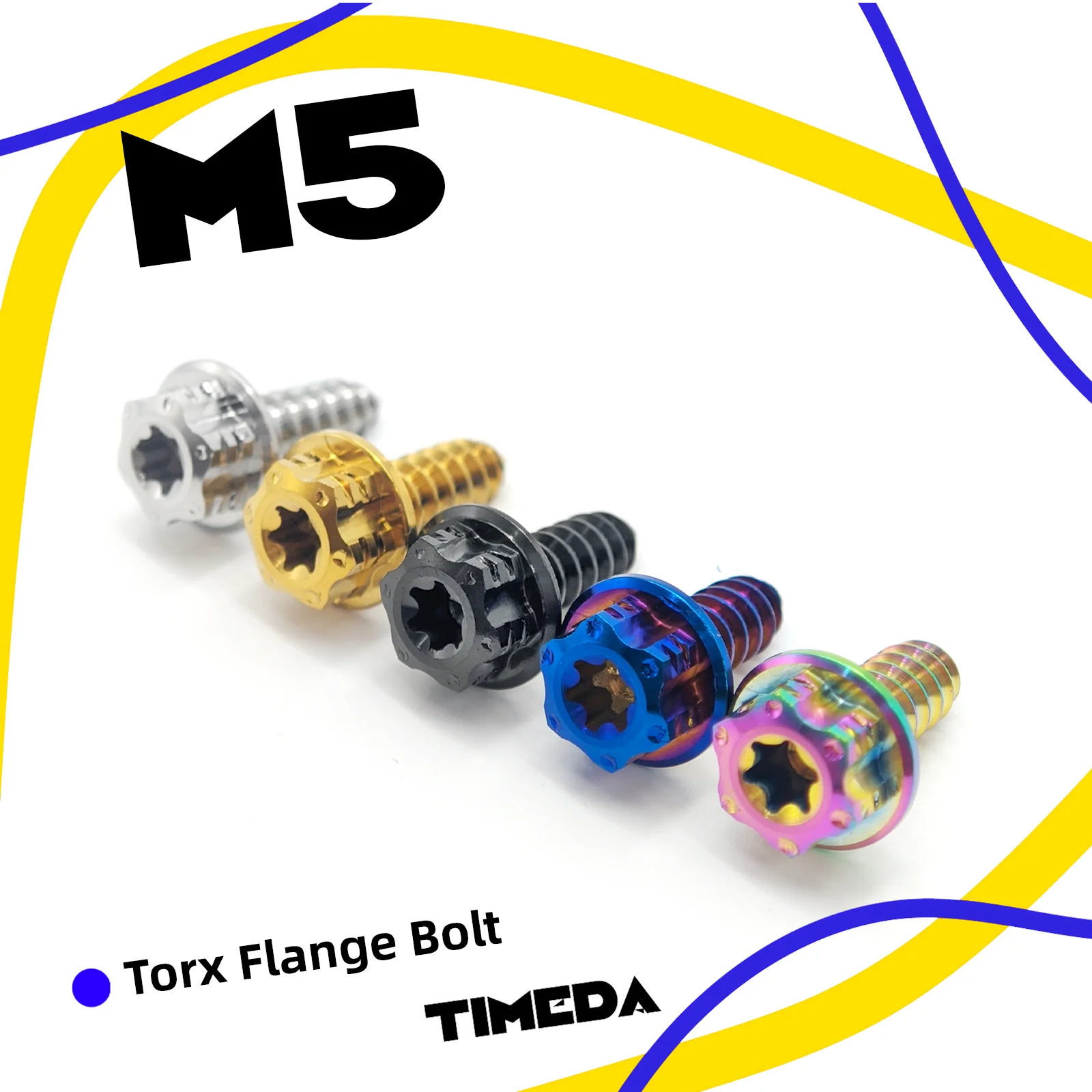 M5 12-15mm Titanium Bolts Pitch 0.8mm  Flange Torx Head for Motorcycle Accessory Parts