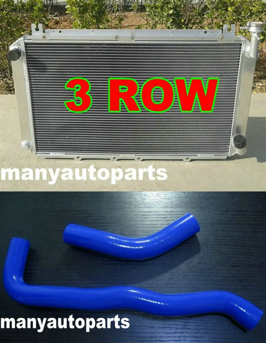 3 ROW Aluminum Radiator+ BLUE hose For NISSAN GQ PATROL Y60 4.2L Petrol TB42E MT